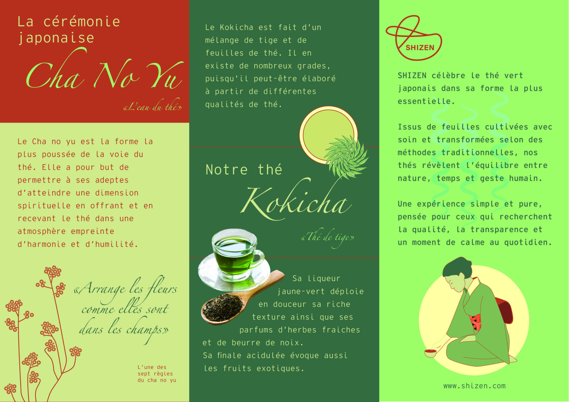 Plaquette-02 Dépliant 3 volets thé vert
